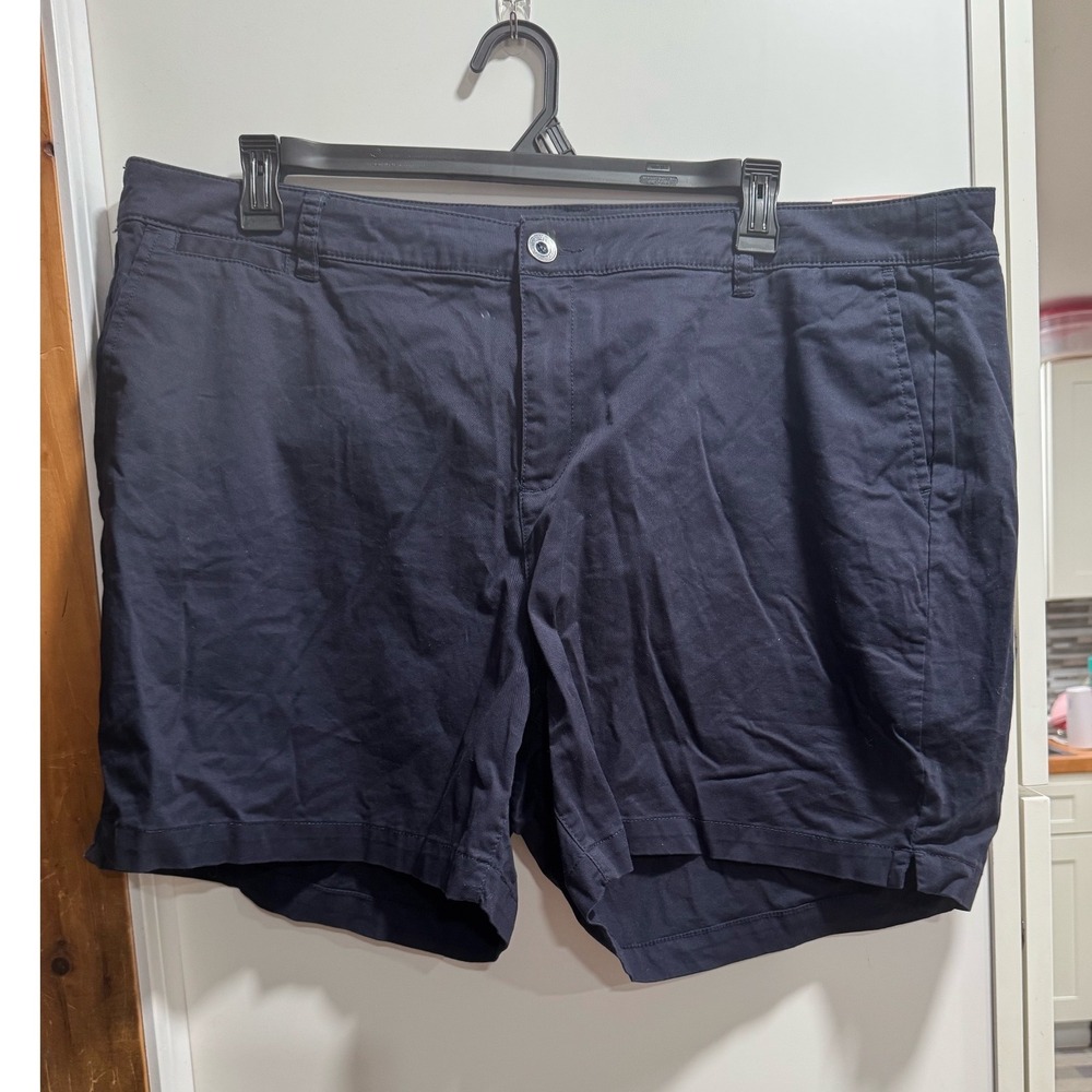 Lane Bryant Womens Navy Blue Chino Shorts Size 22 Cotton Stretch Plus‎ Size NWT